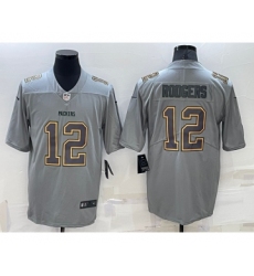 Men's Green Bay Packers #12 Aaron Rodgers Grey Atmosphere Fashion 2022 Vapor Untouchable Stitched Limited Jersey