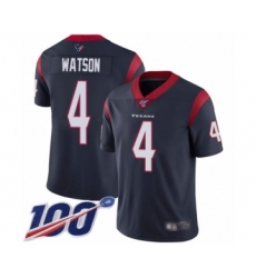 Men's Nike Houston Texans #4 Deshaun Watson Navy Blue Team Color Vapor Untouchable Limited Player 100th Season NFL Jersey