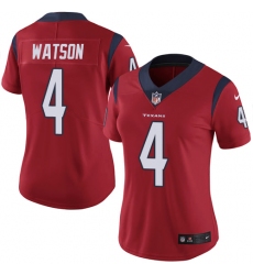 Women's Nike Houston Texans #4 Deshaun Watson Limited Red Alternate Vapor Untouchable NFL Jersey
