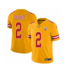 Women's Kansas City Chiefs #2 Dustin Colquitt Limited Gold Inverted Legend Football Jersey